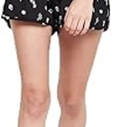 wisstler Black Poly Crepe Printed Shorts-picture-13