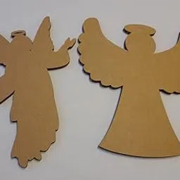 Curious Button Pack of 2 Wooden Angel Cutouts – Pine MDF Craft Shapes | 20 cm Angels for Christmas Tree, Party Decorations & DIY Projects |-image-82
