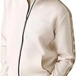 guess Men Solid High Neck Full Sleeves Zipped Sweatshirt image 1