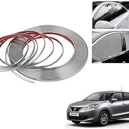 Auto Addict Car Side Window Door Beading Roll 14MM Silver Chrome Strip 20 Metres for Maruti Suzuki Baleno Nexa-picture-64