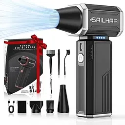 SAILHAPI Compressed Air Duster 300000RPM, Cordless Electric Office Duster Brushless Motor Replace Canned Air, Rechargeable Durable Turbo Blower for PC, Car, Keyboard & Outdoor, Fathers Day Gift Ideas-image-39