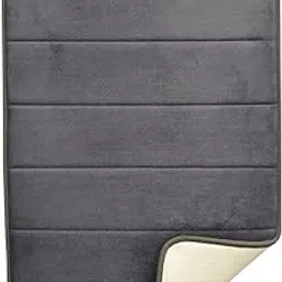 BEAR GRIPS Memory Foam Bathroom Door Mat 70 cm X 45 cm, Non-Slip, Anti Skid, Ultra Soft, Super Water Absorption, Thick and Easy to Dry (Color: Dark Grey)-image-23