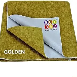 Bey Bee Waterproof Bed Protector Baby Dry Sheet, Medium, Gold (100 cm x 70 cm) image 1