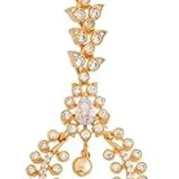 kushal's Fashion Jewellery White Gold Plated Ethnic Zircon Tikka - 421398-picture-12