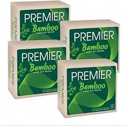 Premier Bamboo Super Soft & Absorbent Serving Tissue Napkins 100% Natural and Ecofriendly 50 Pulls * 4 Pack= 200 Pulls (Pack of 4)-picture-27