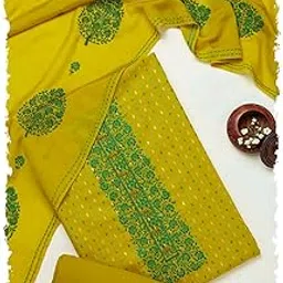 soch Womens Light Green Cotton Embroidered Unstitch Dress Material-picture-55