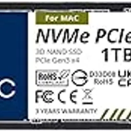 Timetec 1TB MAC SSD NVMe PCIe Gen3x4 3D NAND TLC Read Up to 2,200MB/s Compatible with Apple MacBook Air(2013-2015, 2017), MacBook Pro(2013-2015), iMac(2013-2019), Mac Pro(2013), Mac Mini(2014)-image-2