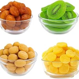 Kashmir Exotics Assorted Combo Pack of Dried Prunes, Dried Kiwi Fruit Slice, Dried Apricots (Jardalu) & Dried Pineapple | Good option for Gifting & Snacking | Rich Taste & Flavorful Blend - 250g Each-image-85