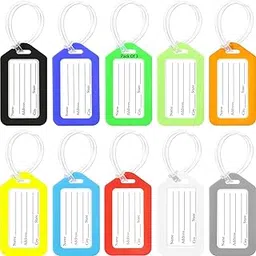 Shining Zon Luggage Tags, Bag Tags, Suitcase Tags for Traveling, Camping, Hiking | for Easy Identication with Silicon Band & Name Tag Label (Pack of 3) (Multicolour - Colour May Vary)-picture-21