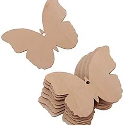 ROOT KRAFT [50pcs]-[ 5cmx3.5cm]-Butterfly Wooden Pine MDF Cutouts Unfinished Tags for Key Chain,Slices Crafts,Xmas Holiday Hanging Decorations,Painting Wood Craft,MDF Plains,Resin Art Work-picture-17