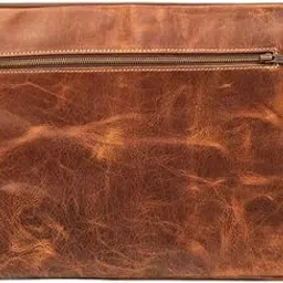 MaheTri Leather Laptop Sleeve 14 Inch | Handcrafted Brown/Tan/Green Padded Laptop Sleeve Case | Professional Office Laptop Cover with Pen/Pencil & Key Chain Holder | Secure Zipper Pockets (Tan, 14)-image-0