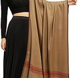 weavers villa Women's Poly Wool Kullu Border Lohi Shawl, 112cm x 225cm-picture-40