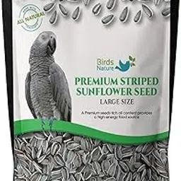 BirdsNature Premium Imported Striped Sunflower Seed Large Size for African Grey Parrot, Macaws,Amazons,Cockatoos, Senegals, Amazons, Electus, Cockatoos, Conures, Caiques & Wild Birds (2000g)-picture-20