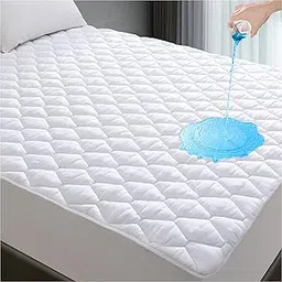 Full Size Quilted Fitted Waterproof Mattress Pad, Soft Mattress Protector for Full Size Bed, Breathable Mattress Cover with Deep Pocket Stretches up to 16 Inches, White-image-19