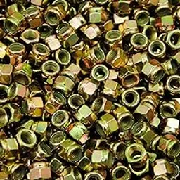 (300) Nyloc Grade 8/C Hex Locking Nuts 3/8-24 Yellow Zinc Plated Nylock-picture-23