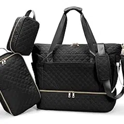 dravina Travel Duffle Bag with USB Charging Port, Wet Pocket with Shoes Compartment, and 2 Additional Pouches – Waterproof Multipurpose Weekender Bag for Travel, Gym, Men & Women (55cm, Black)-picture-63