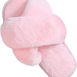 lzler Women’s Cross Band Slippers, Soft Plush Fleece Lightweight Non Slip Open Toe Flip Flop Shoes House Indoor Or Outdoor Fuzzy Slippers-picture-41
