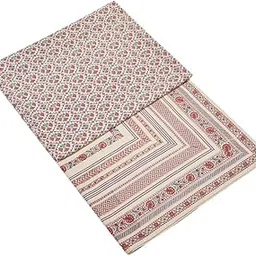 Fabindia Offwhite Amaal Cotton Printed Bed Cover-image-1