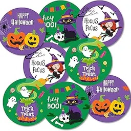 Happy Halloween Stickers for Party Favors, Gifts and Decor, 40 Count, 2 Inches, Round, 4 Unique Designs-picture-12
