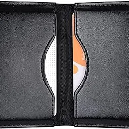 Business Card Holder, Wisdompro 2-Sided PU Leather Folio Name Card Holder Wallet Case with Magnetic Shut for Men and Women, Ultra Slim and Thin - Black-picture-45