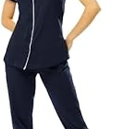 Women's Cotton Solid Plan Shirt & Payjama Half Sleeve Night Suit Set-image-43