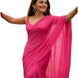 xoiped Elegant Georgette Saree with Blouse Piece | Wedding & Festive Collection Saree for Women-picture-15