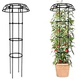 HASTHIP Upright Trellis for Climbing Plants Garden Creeper Plant Support Steel Pipe Adjustable Outdoor Indoor 135 CM Trellis 2 PCS-image-3