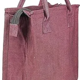 Anshika International Multipurpose Denim Lunch Tiffin Bag with Bottle Holder for Travel, School, Office - Maroon-picture-29