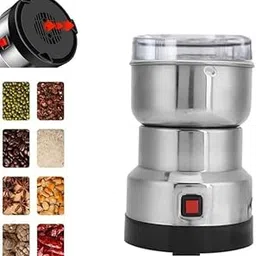 Gladnes Portable Electric Coffee Bean & Spice Grinder – Stainless Steel Dry Food Mill with Copper Motor, Sharp Blades, Transparent Lid & Safety Button – Compact Grinder for Home Kitchen Use-image-5