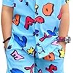 Toddler Boys Summer Clothing Set – Colorful Letter Print Shirt and Shorts (1-7 Years) | Cool Casual Outfit for Kids-picture-21