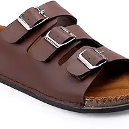 Casual Triple Buckle Leather Sandals for Men-picture-36