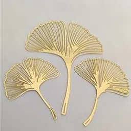 Ginkgo Leaves, Cake Topper Decorative Acrylic cake topper decor Golden Set of 3-picture-12