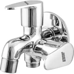 JAGGER JGR60 Full Brass 2 Way Tap / 2 in 1 Bib Cock Taps Compatible for Washing Machine, Bathroom, Toilet Hose, Thread Size (1/2 Inch) with Teflon Tape and Wall Flange (Fusion)-picture-20