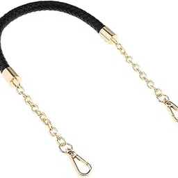 myaddiction 5xMetal PU Leather Braided Bag Strap Handle Bag Chain Replacement 60cm Black-picture-37