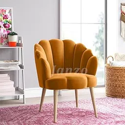 Janzo Furnitures Living Room | Lounge Chair | Wing Chair | Flower Chair | Accent Chair Color - Yellow-image-5
