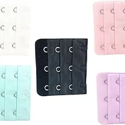 fabme Women's Cotton Bra Extension Hook 3 Eye Strap Extender, Free Size - Various Combo Options-picture-22