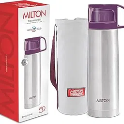 Milton Glassy 500 Thermosteel Vacuum Insulated Double Walled Flask with Drinking Cup lid & Jacket, 500 ml Water Bottles, 24 Hours Hot & Cold,Easy to Carry,Rust Proof, Tea, Coffee,Travel Bottle, Purple-image-26