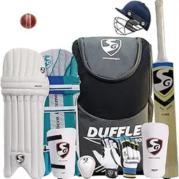 SG Full Cricket Kit with Duffle Bag and Trycom Brand Ball(with helmat) (Size 5 Ideal for Age Between 10 to 11 Year)-picture-14