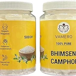 VAMERO Pure Bhimseni Camphor Kapoor 1 KG (500g X 2 Jars) | 100% Pure Bhimseni Camphor | Purifying & Pleasant Fragrance for Pooja, Hawan, Air Freshener, Meditation, 1 KG-image-74