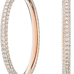 swarovski Dextera hoop earrings, White, Rose gold-tone plated-picture-22