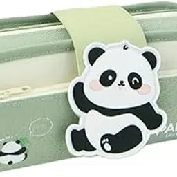 Onpalm Enterprise Oxford Cloth Large Capacity Detachable Cartoon Pencil Case Detachable Cute Aesthetic Pencil Case For Girls Multifunctional Stationery Organizer For School Office (Green Panda) image 1