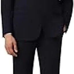 van heusen Men Navy Textured Slim Fit Casual Two Piece Suit-picture-16