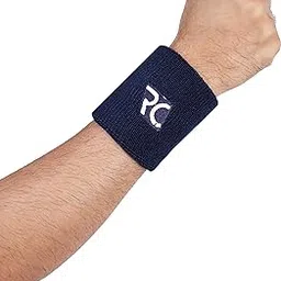 RC. ROYAL CLASS Wrist Band for Men & Women, Breathable & Stretchable Thick Sweat Bands for Work Out, Gymnastics, Basketball, Tennis, Gym, Cricket, Running, Football, Badminton, Sports Color-Navy Blue-image-5