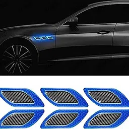 Kelenate® (Blue) 6Pcs 3D Strong Reflective Stripe Stickers for Car Fender Hood Bumper High-Intensity Night Visibility Diamond Grade Carbon Fiber Compatible with XL6-picture-14