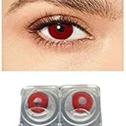 RED MD SPARKLE MONTHLY CRAZY CONTACT LENS/HORROR LENS WITH CASE, LENS HOLDER AND 60ML SOLUTION (PACK OF 1 PAIR)-picture-15