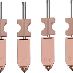 4PCS Upgrade AD5X Nozzles, 0.25/0.4/06./0.8mm Quick-Detachable Nozzle Hot End Integrated Copper Heater Block Throat Tube Stainless Steel Nozzle Kit for Flashforge AD5X 3D Printer Accessories-picture-19