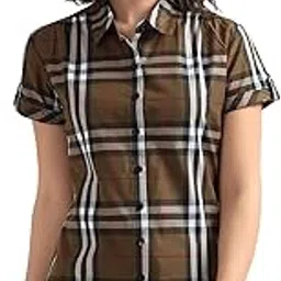 high skyzz Pure Cotton Stylish Comfort Fit Checkered Shirt for Women-picture-41