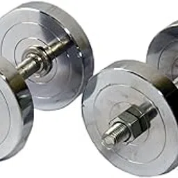 Body Maxx 10 Kg Adjustable Steel Chrome Plated Dumbells + Dumbells Rods + Gloves + Rope, Home Gym Set-picture-13
