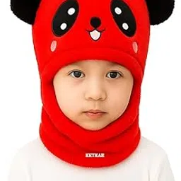 ketkar Winter Woolen Kids Cap with Ear & Neck Protection | Panda Design Beanie Hat for Boys & Girls (Age 2–10 Years) 1 Count image 1