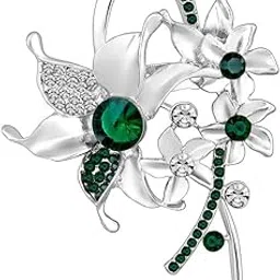 mahi Floral Shaped Crystal Studded Saree Pin/Wedding Brooch for Women (PABP1101139PR)-picture-14